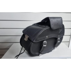 Alforges Em Pele Semi Rigidos Par Com Fechadura De Segredo