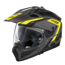 Nolan Capacete N70-2 X Grandes Alpes N-Com 023 L (Cinza Mat/Verde Flur)