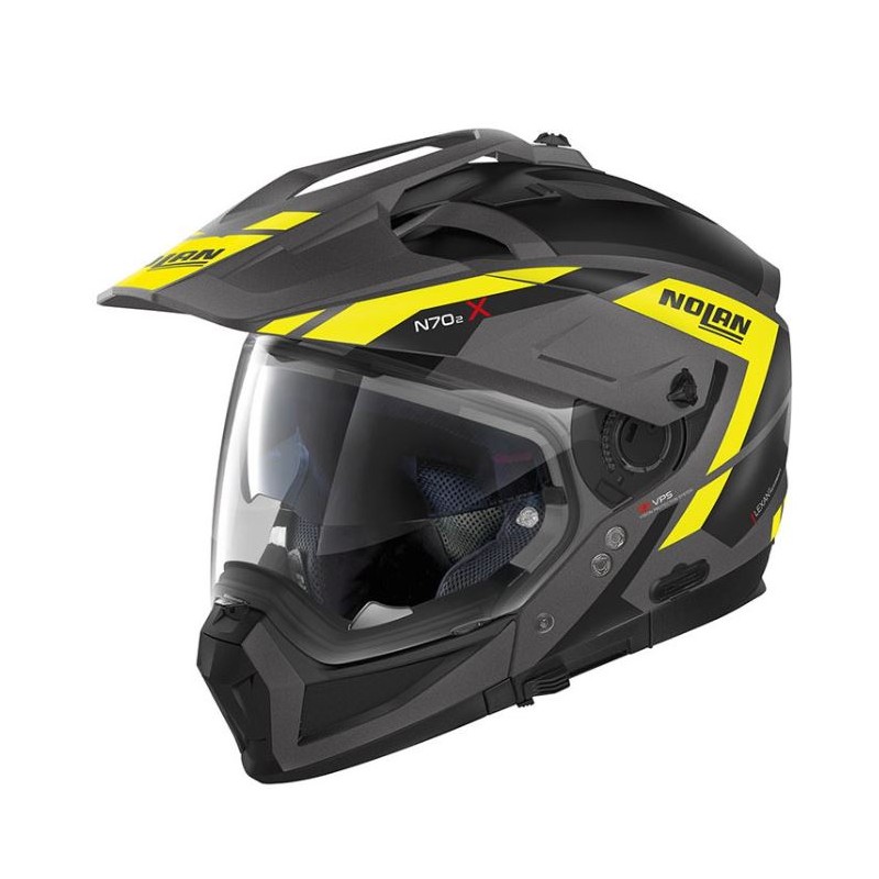 Nolan Capacete N70-2 X Grandes Alpes N-Com 023 L (Cinza Mat/Verde Flur)